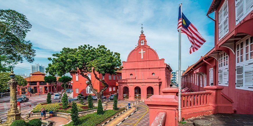 Stadhuis op het Dutch Square in Melaka, Maleisië