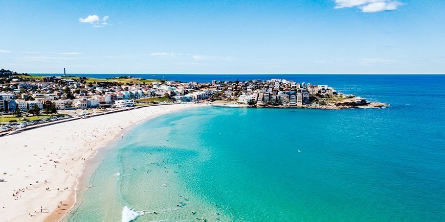 Zonnige dag op Bondi Beach in Sydney, Australië