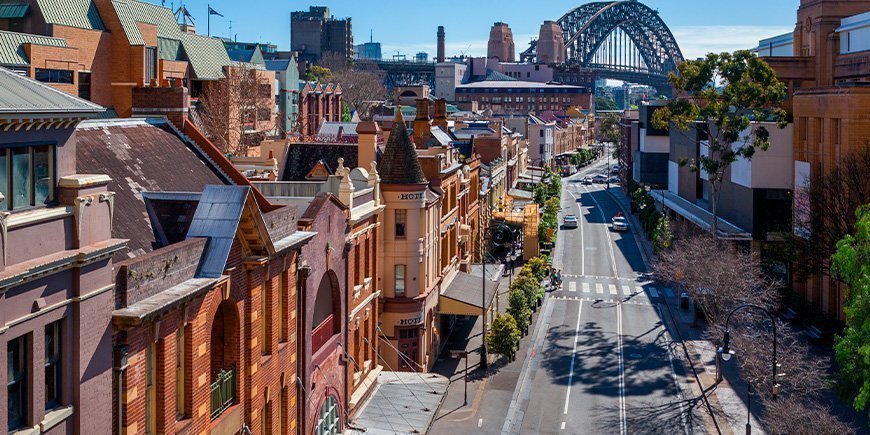 Overzicht van de Rocks in Sydney