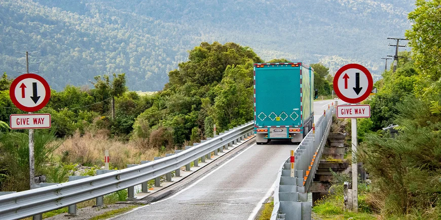 Enkelbaansweg in Nieuw-Zeeland