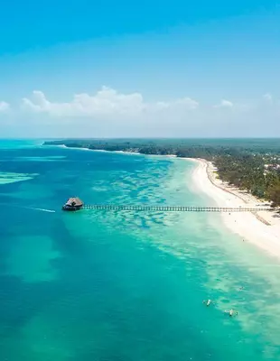 Overzichtsfoto van Kiwengwa Beach op Zanzibar