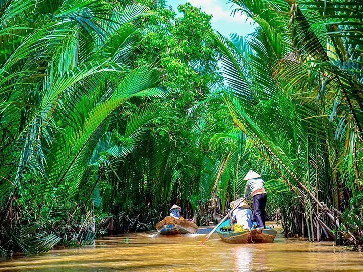 Boten in de Mekongdelta