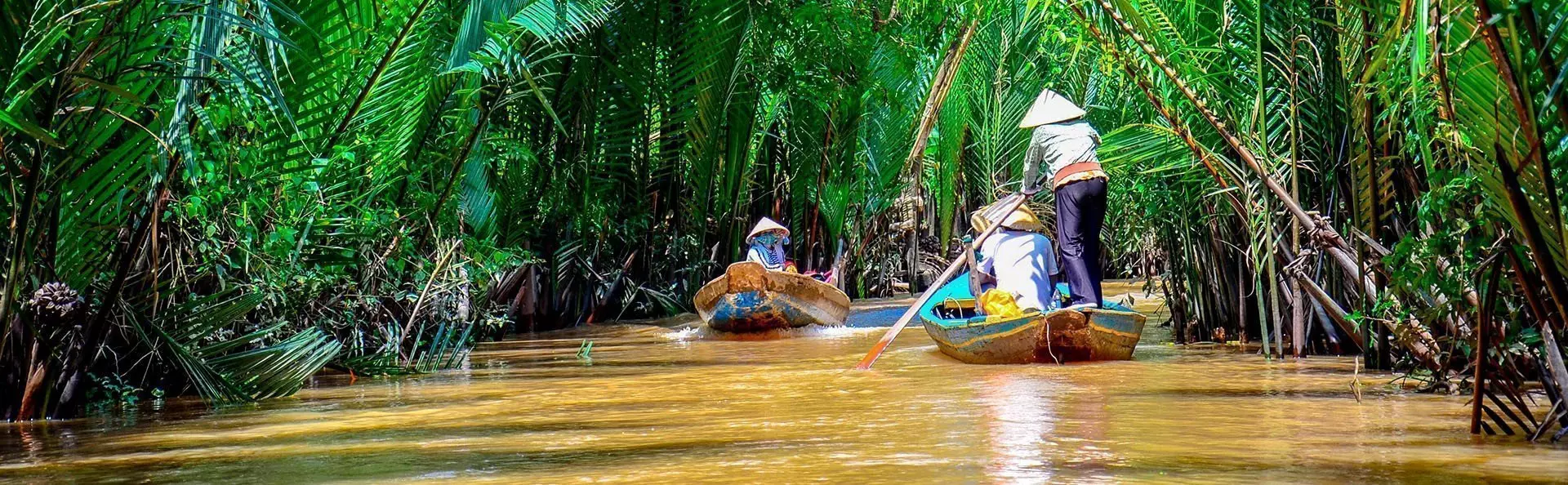 Boten in de Mekongdelta